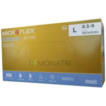 안셀 마이크로플렉스 수프레노 93-743 MICROFLEX SUPRENO 일회용 니트릴 장갑 Large 100매, 1팩, 중(M)