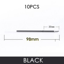 가볍고 부드러운 일본 볼펜 제브라 볼펜 3색 필기구 98 긴 볼펜용 교체용 리필 10개, 10pcs 블랙