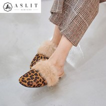 애슬릿 애슬릿 스퀘어 플랫 사무실 털 뮬 슬리퍼