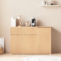 리지 1200 수납장 거실 주방 정수기다이 홈카페 탕비실 베란다 다용도 정리, 오크