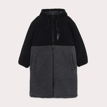 행텐주니어 뽀글이 롱 후드 점퍼 1434011080469 안쪽이 누비처리 되어있어 따뜻한 롱 뽀글이 점퍼
