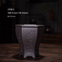 CNTCSM 사각난꽃창포 화훼녹식재 라지 다육분경 작은 도자기, 육각자사죽, 크다