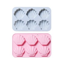마들렌틀 휘낭시에 까눌레 마들렌 타르트 틀 6 홀 쉘 무스 베이킹 몰드 senbei 초콜릿 몰드 케이크 장식 액세서리 실리콘 베이킹 팬, 무작위 색상