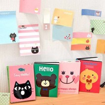 귀여운 감성 큐티애니멀 접착메모지 이중지