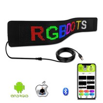자동차 LED 디스플레이 사인 LED 소프트 스크린 RGB 접이식 블루투스 앱 프로그래밍 가능한 메시지 보드, 한개옵션1, 02 S1696RGB 672X122MM