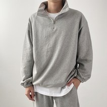 남녀공용 오버핏 아노락 반집업 맨투맨