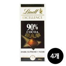 린트 엑설런스 다크 90프로 초콜릿 100g x 4개, 기본상품