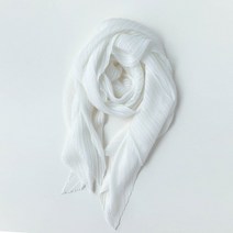 국내생산 플리츠 주름 스카프 흰 긴 머플러 롱 간절기 봄 여름 가을 여성 여자 무지 단색
