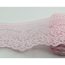 면사 로즈마리 15야드 육각망레이스 면레이스 레이스, 핑크15야드
