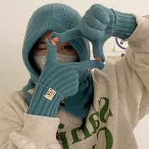 방한 바라클 라바 기모 스카프 남녀공용 골지 스포츠 캠핑 패딩 단추 숨쉬기편한 배색