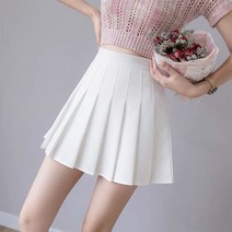 A 라인 스커트 플리츠 스커트 2022 봄 가을 솔리드 컬러 학생 짧은 스커트 가방 힙 스커트 안티 라이트 하이 웨이스트 스커트 여성 여름