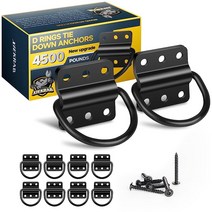 10팩 D링 타이 다운 앵커 튼튼한 스틸 2 041.2kg(4500파운드) 파괴 강도 후크 RV 보트 캠퍼 픽업 트레일러 트럭 베드용 | 액세서리용 417044