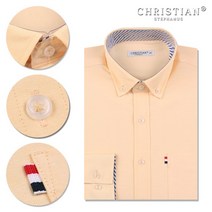 크리스챤 남자 폴리혼방 무지 긴소매 정장셔츠 CR105 (yellow)