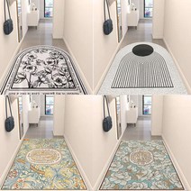 북유럽 감성 플라워 현관매트 업소용 코일 발매트 카페 인테리어, 옐로우플라워 직사각 60x90, 1개