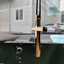 자동차 룸미러걸이 십자가 차량용 장식소품 악세사리 실내꾸미기 용품 그랜저 스포티지 아반떼, 블랙