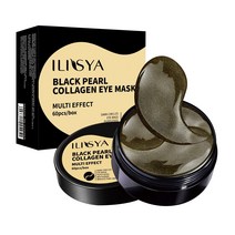 온열 안대 스팀 Ilisya-60pcs-골드 콜라겐 아이 마스크 해초 녹색 조류 패치 다크 서클 수분 패드 주름 방지 영양, 01 Black