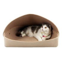 Cat House 펠트 고양이 동굴 침대 텐트 하우스 새끼 강아지 집 소형견 실내 (편안한 베이지) 1279411, Comfy Beige