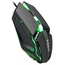 왼손잡이마우스 왼손무선마우스 음소거 수직그립 게임용 마우스 viper 1600 dpi 데스크탑 노트북 universal m11 e sports usb luminous mouse, 4-검은색