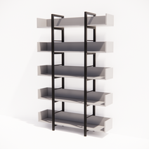 제련공단 철제책장 1200 5단 사각프레임 책장 진열장 장식장 책꽂이 수납 선반, 블랙프레임+그레이