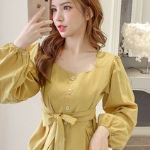 퐁순싸롱 가을 캐주얼 허리 리본 스트랩 숏블라우스 SH