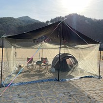 국내산 고급 원단 사각 모기장, 자연카키