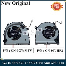 쿨러팬 냉각팬 LSC-델 G3 15 3579 17 3779 GPU 시리즈 냉각 팬 쿨러 0TJHF2 TJHF2 0GWMFV GWMFV 용 새로운 오리지널 CPU, [01] Two Fan, 01 Two Fan