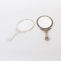 큐티메탈 타원 휴대용 접이손잡이 화장거울-2색상 신주-Bronze, 1개