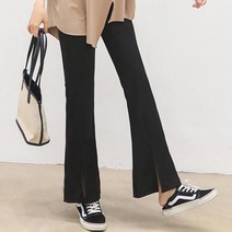 부츠컷 세미 나팔바지 허리 밴딩 슬랙스 가을 겨울룩