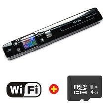 책스캔 북스캔 휴대용 A4 스캐너 Iscan WiFi 1050 인치 당 점 JPG/PDF 사진 이미지 책 문서 LCD 디스플레이, 11 Wifi 4G SD Card