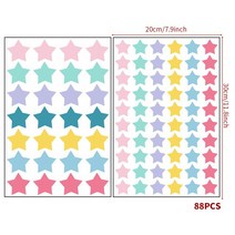 레인보우 컬러 도트 나비 스타 벽 스티커 아이 방 어린이 홈 장식 데칼 이동식 DIY 비닐, [01] Stars 20cmX30cmx2pcs