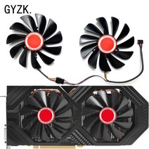 블랙 울프 버전 그래픽 카드 교체 팬 XFX Radeon RX580 588 590 GME 8GB CF1010U12S, 01 a pair of fans