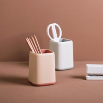 사각 펜트레이 연필 데스크 오거나이저 책상 정리 원목 다용도 함 멀티홀더 색 꽂이 볼펜 _ 22092786EA, 쿠팡 4번샵 핑크