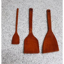 친환경 나무 뒤집개 3종 천연옻칠 고급원목뒤집개, 일자