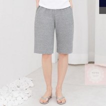 여자 홈웨어 빅사이즈 반바지 5부 줄무늬 허리 밴딩 국산