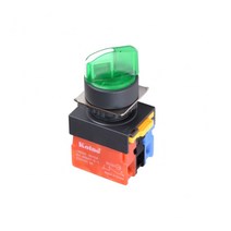1A1B 2단 자동 셀렉터 스위치 트랜스부착형 LED 램프 120V DC 22mm NS22-SA2-L12D1A1B, 그린 [NS22-SA2-L12DG1A1B]