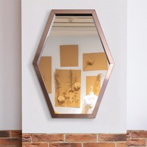 스텐 직육각 로즈골드 벽거울