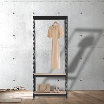 드레스룸행거 시스템옷장 선반3단 행거1봉 1000 x 600 x 2100, 화이트