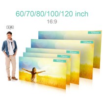 롤러블스크린 전동 대형 가정용 휴대용607080100 인치 프로젝터 스크린 접이식 벽걸이 HD 16:9 홈 시어터, 04 120 인치