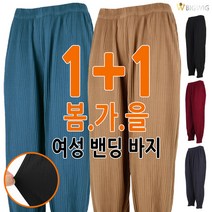 [더빅보스] 입으면너무편한고무줄팬츠 1+1 여성용 편한 밴딩 바지 작업복 외출복