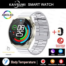 스마트밴드 혈당 스마트 워치 남자 심전도 모니터 혈압 체온 스포츠 방수 피트니스 트래커 Smartwatch, [10] Silver Steel B