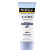 Neutrogena 울트라 시어 드라이-터치 선스크린 로션 광범위 스펙트럼 SPF 45 UVA/UVB 보호 경량 방수 논코메도제닉 및 기름지지 않음 여행용 사이즈 3 fl