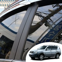 슈퍼 렉스턴 B/C필러 포스트 마스크 데칼 스티커 자동차 기둥 몰딩 카본 무광 시트지, 카본 블랙