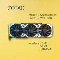 ZOTAC Geforce NVIDIA RTX2060Super 8G RTX2070 2070Super 2080 RTX2080Super 2080TI 11G 비디오 카드 그래픽, 2_RTX2080Super 8G