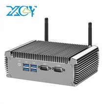XCY 미니 PC 인텔 코어 i7-4500U 2x RS-232 직렬 포트 듀얼 기가비트 이더넷 와이파이 팬리스 산업용 컴퓨, 04 No RAM No SSD NoWiFi, 04 Intel Core i5-5200U