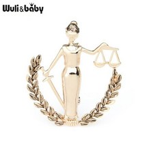 한복브로치 뱃찌 가방뱃지 브롯치 Wuli & 베이비 골드 컬러 천칭 자리 별자리 브로치 여성 금속 파티 연회 브로치 핀 선물105275