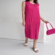 Pleats Erratic Dress - 민소매 연그레이/FREE