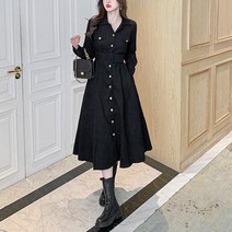 넷투넷코리아 여성 롱 원피스 캐주얼 루즈핏 셔츠형 a라인 플레어