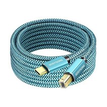 GOSYSONG GOSYONG USB C 프린터 케이블 10피트 코드 타입 to B 핀터 스캐너 팩스 피아노 미디 키보드오디오 레코딩 HP 캐논 Canon Dell Epson 삼성, 10ft_USB C Printer Cable | Blu