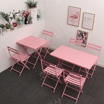북유럽 야외테이블 철제 접이식 테이블 식탁 의자 테라스 카페, 그린 사각 테이블 (70x70cm)