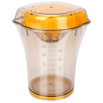 1pc 2 1 다기능 수동 Juicing CupCitrus Juicer 레몬 과일 핸드 압착기 플라스틱 측정 컵 주방 과일 도구, 하나, YELLOW